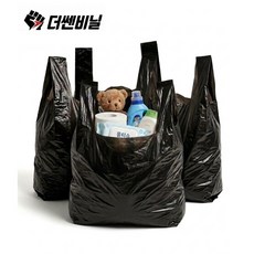손잡이 일반마트 봉투 3호 검정, 600개, 8L
