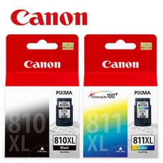 Canon 原廠高容量墨水組 (1XL黑+1XL彩) 適用 ip2770/MP237/MP268/MX328/MX338, PG-810XL+CL-811XL 墨水組, 1套