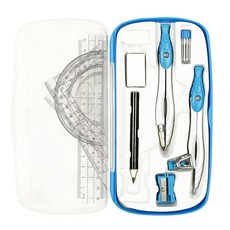 라이프리어 세트 학생용 각도기 및 나침반 세트 10개 수학 자 학용품 학교용 - 정밀도 품질을 위한 필수 도구 파란색, Blue