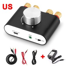 WOOPKER 디지털 오디오 HIFI 사운드 TPA3116 수신기 블루투스 자동차 미니 시어터 사운드 시스템 50W, 05 Black US Plug, 1개