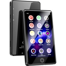 블루투스 및 WiFi가 지원되는 128GB MP3 플레이어 안드로이드 14 4GB RAM 휴대용 HiFi 무손실 4인치 터치스크린이 어린이용 MP4 스포티파이가 뮤직 아마, 블루투스 및 WiFi가 지원되는 128GB MP3 플레
