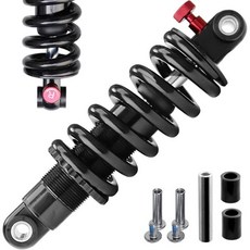 산악자전거 후방 쇼크 업소버 코일+오일 조절 가능 댐핑 유압 스프링 서스펜션 250파운드에서 2000파운드까지 부싱 나사 포함 전기자전거용 165mm 650파운드, 350파운드, 150mm