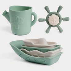 Haakaa 해리 실리콘 목욕 장난감 세트 식품 플로팅 컵 장난감 붓기 & BPA 스태킹 보트 6M용 장난감.+ 프리 욕조 용 없는 등급 곰팡이 및 스피너