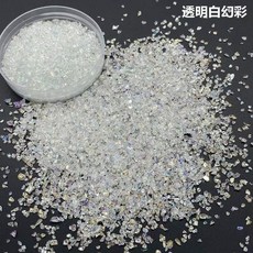 Karin 幻彩玻璃碎石 適用於手工材料填充, 1個, 白AB碎石,50 克