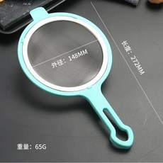 304不鏽鋼 過濾網漏勺 帶耳設計 廚房工具 豆漿果汁隔渣 細網篩 耐用餐具 材質+304濾網勺(14.8CM)綠色+默認尺寸, 1個, 304濾網勺(14.8CM)綠色