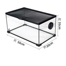 티류으스 파충류 도마뱀 사육장 뱀 개구리 거미 테라리움 생태습지 열대우림 비바리움 아크릴 사육통 Lyw, 1개, 50x30x35cm