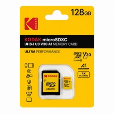 KODAK 柯達 Micro SDXC 128GB 記憶卡 A1 U3 V30 支援 4K, 1個