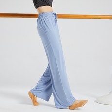 (초특가 재고처리)와이지엘 구름 와이드 팬츠 하이웨스트 일자핏 스판 모던 댄스 하의 클래식 댄스 요가 팬츠 트레이닝 바지