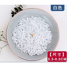 【微景小舖】魚缸裝飾造景 鋪地石頭 雨花石 鵝卵石 微景觀擺件 多肉植物苔蘚生態瓶配件, 1個, 白色石頭-1分(約0.4-0.5cm),300克