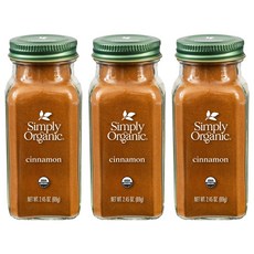 심플리 오가닉 분쇄 계피 인증 유기농 | 69g | 3개 Simply Organic Ground Vietnamese Cinnamon 2.45-Ounce Jar (Pack of, 2.45 oz (Pack of 3), 1개