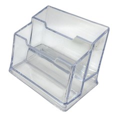알찬마켓 고투명 아크릴 2단 명함꽃이, 2개, 명함홀더