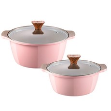 캡스톤 글램레트로 냄비세트, 핑크, 가스용 20양수+24양수, 1개
