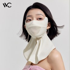 VVC 防曬面紗 護頸面罩, VVC全包裹護頸面罩—煙白色, 1個