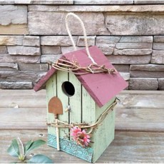 야외 나무 새집 정원 새둥지 가든 참새집 원목 버드하우스 둥지 소품, C. 14x20 빨간색