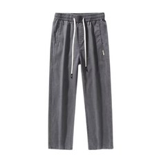 美式復古鬆緊腰寬鬆直筒運動休閒長褲