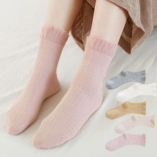 에이블탑 프릴레이스 루즈 임산부 무압박양말 5켤레 n281, 1세트