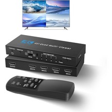 NEWCARE 4X1 HDMI 멀티뷰어 스위치 4K 60Hz PIP PS5 엑스박스, 멀티뷰어 4x1 4K@30Hz