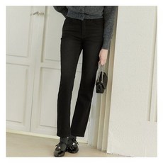 뱅뱅 여성 폴라플리스 라이크라 본딩 데님 검정 211411