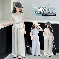 女童夏季套裝2025新款女孩大童韓係穿搭兒童夏裝慵懶風休閒兩件套