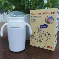 Raoda 360°防漏不銹鋼保溫兒童學飲杯, 水墨藍, 1個