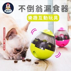 寵星球 愛不釋手寵物不倒翁漏食球 寵物玩具 益智餵食互動玩具, 寵物益智玩具-玫紅款, 1個