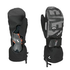 Level Fly JR 아동/청소년 스키 및 스노보드 장갑 - Biomex Protection Jr Membra‑Therm 플러스 인서트 오버재킷 건틀렛 방수 따뜻함 지, 블랙-그레이