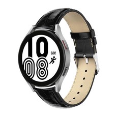 갤럭시워치4 클래식 호환 소가죽 버클 시계줄 밴드 스트랩 46mm 44mm 42mm 40mm, 갤럭시워치4 40mm - 블랙