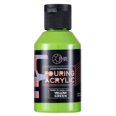 막붓 아크릴 푸어링 페인트 수성 고유량 아트 공급 36 가지 색상 100ml/병, 18 YELLOW GREEN, 1개