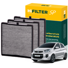 하이필터 기아 자동차 모닝 활성탄 에어컨필터, 3개, 더 뉴 모닝 (TA) 2015~17년 HI-Q017