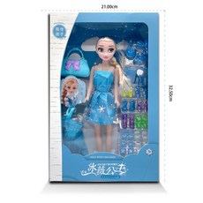 芭比娃娃冰雪奇緣豪華套裝：女孩換裝遊戲公主城堡，兒童生日聖誕禮物, 125-55A(短裙1+包+鞋櫃）, 1個