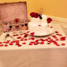 장미꽃잎 조화 웨딩 파티 장식 로즈페탈 프러포즈 인테리어, 레드