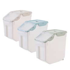 강아지 고양이 공기차단 습기차단 반려동물 사료통, 소형, 그린, 1개