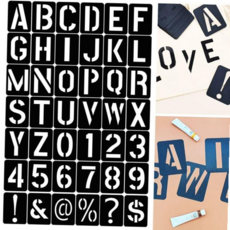 취미 알파벳 그리기 도안 42개 숫자 스텐실도안 꾸미기용 59000EA 1EA, 본상품