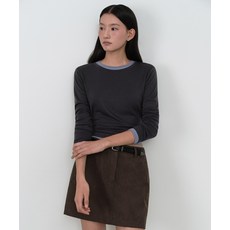 스탠다드 STANDARD WOMAN 우먼즈 울 텐셀 레이어드 슬림 긴소매 티셔츠 [차콜 그레이] MWETL8D10-CG 669735