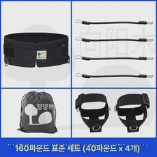 일상감각 달리기 탄력 밴드 뛰는운동 장비 스트레칭 장비, 벨트형 160lb 블랙 40lbx4개, 1개, 1kg