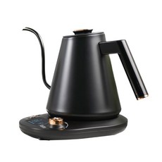 精準控溫鵝頸電熱水壺，快速加熱，食品級不鏽鋼，手沖咖啡適用, 黑色(SG-103HB(B))