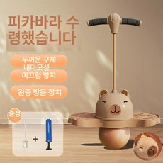 발광 점프볼 용 운동기구 점핑말 호핑볼, 1개, 카피바라점핑볼펌프포함