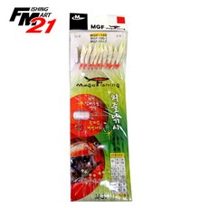MGF 외줄낚시 10본 어피 MGF-156 빙글뱅글 열기 볼락 고등어, 12-5-3, 1개, 10개입