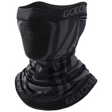 GOLOVEJOY騎士保暖面罩 掛耳秋冬防寒面罩 保暖頭套 防風防曬脖套 登山圍脖頭巾, 黑色