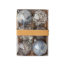 繽紛聖誕 彩球配件掛飾禮盒 8cm 聖誕球, 1個, 藍