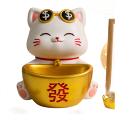 招財貓玄關鑰匙收納擺件 可愛招財貓 桌面收納擺飾, 招財貓收納擺件