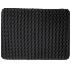 有喵病 防外濺雙層落砂墊 60CM 雙層貓砂墊 落砂踏板 動物造型, 1個, 防外濺雙層落砂墊-黑