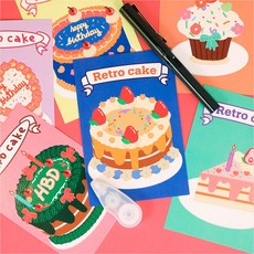 엽서 빈티지 감성 생일 일러스트 축하 카드 6종, 06. 스프링클 컵케이크, 상품 상세페이지 참조 (2817), 1개