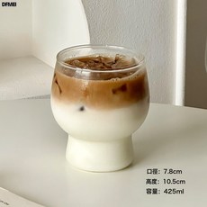 DFMEI 胖胖玻璃果茶杯家用創意咖啡拿鐵杯冷飲料喝水果汁啤酒杯子, 1個