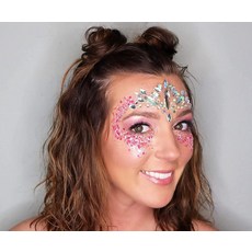 홀로그램 핑크 유니콘 글리터 - 15G 헤어 아이 바디 세트, 1개