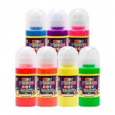 키즈 핑거 도트페인트 형광색 60ml 7색 세트, 1개