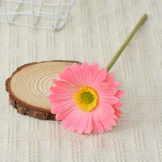 仿真非洲菊 單枝PU材質 居家裝飾 扶郎菊 假花 婚禮花藝擺放 永生花 人造花, 粉色, 1個