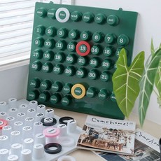 벽걸이 링어데이트 캘린더 인테리어 장식 레트로 책상달력, 1개, 불량 그린