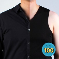 남자 V넥 심리스 이너나시 블랙 100 onl*111Pa