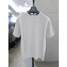 남성 여름 면 배색 라운드 반팔 니트 WSAFA2WR30A 604442